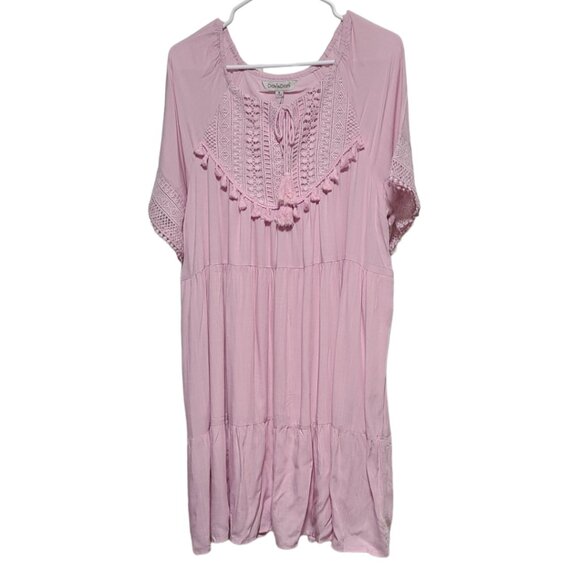 Pink boho short dress - Picture 1 of 9